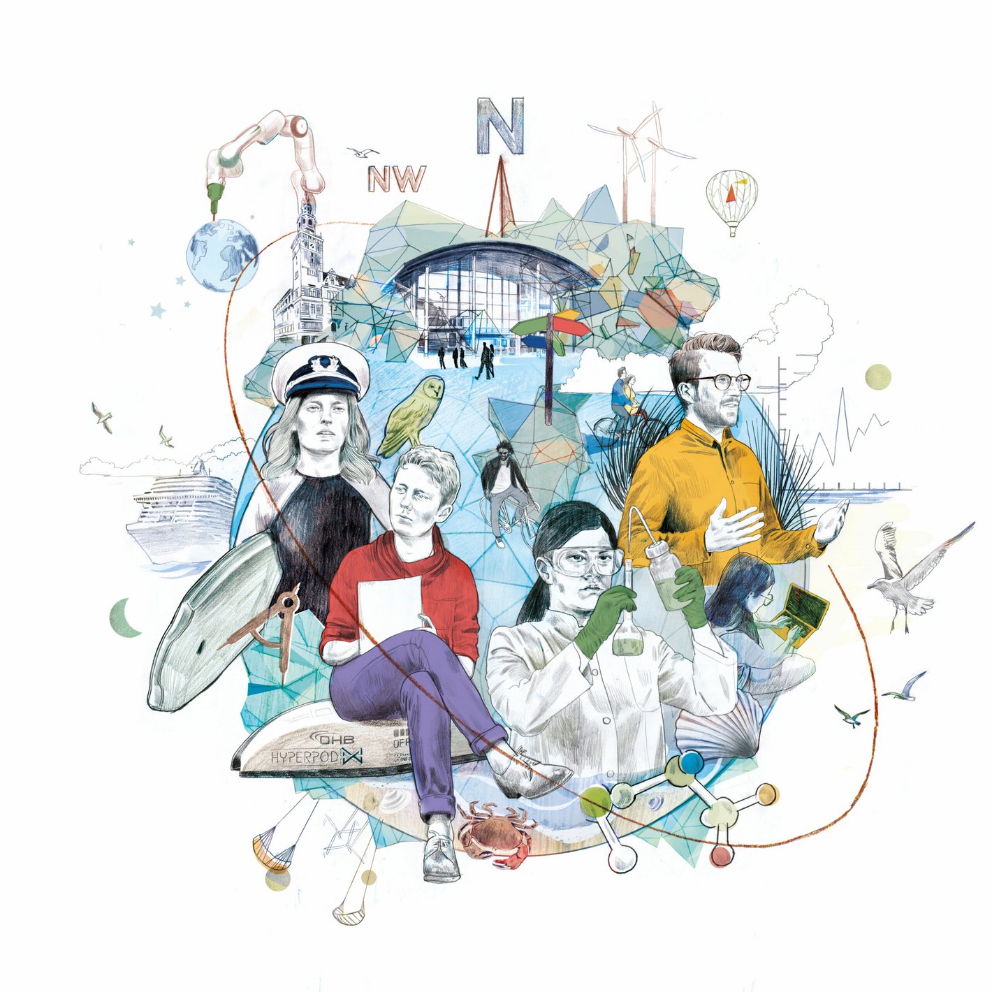 Zeichnung der Zukunftshochschule