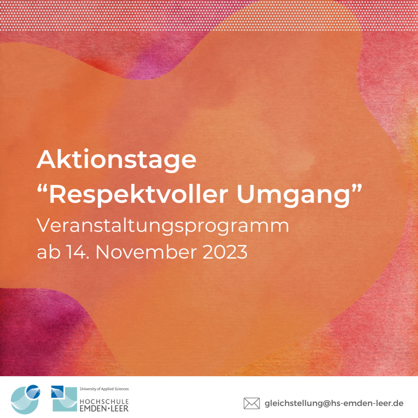 Werbung Aktionstage Respektvoller Umgang, Veranstaltungen ab 18. November 2024