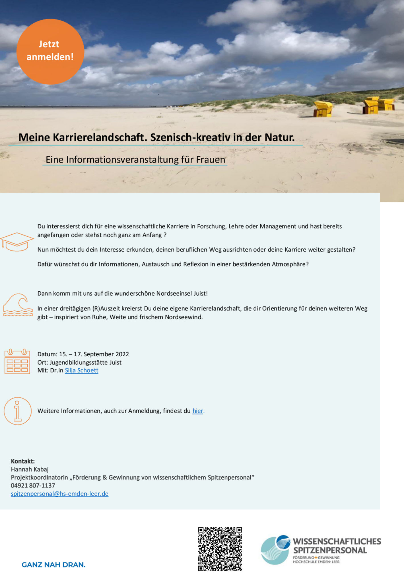 Flyer Informationsveranstaltung Karrierelandschaft auf Juist