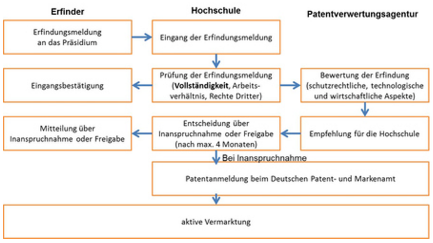 Ablauf von der Erfindung bis zur Vermarktung