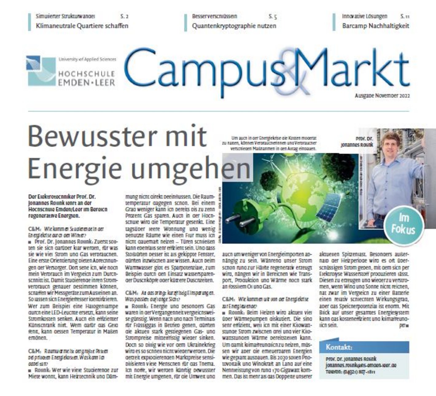 Ausgabe November 2022, Campus & Markt