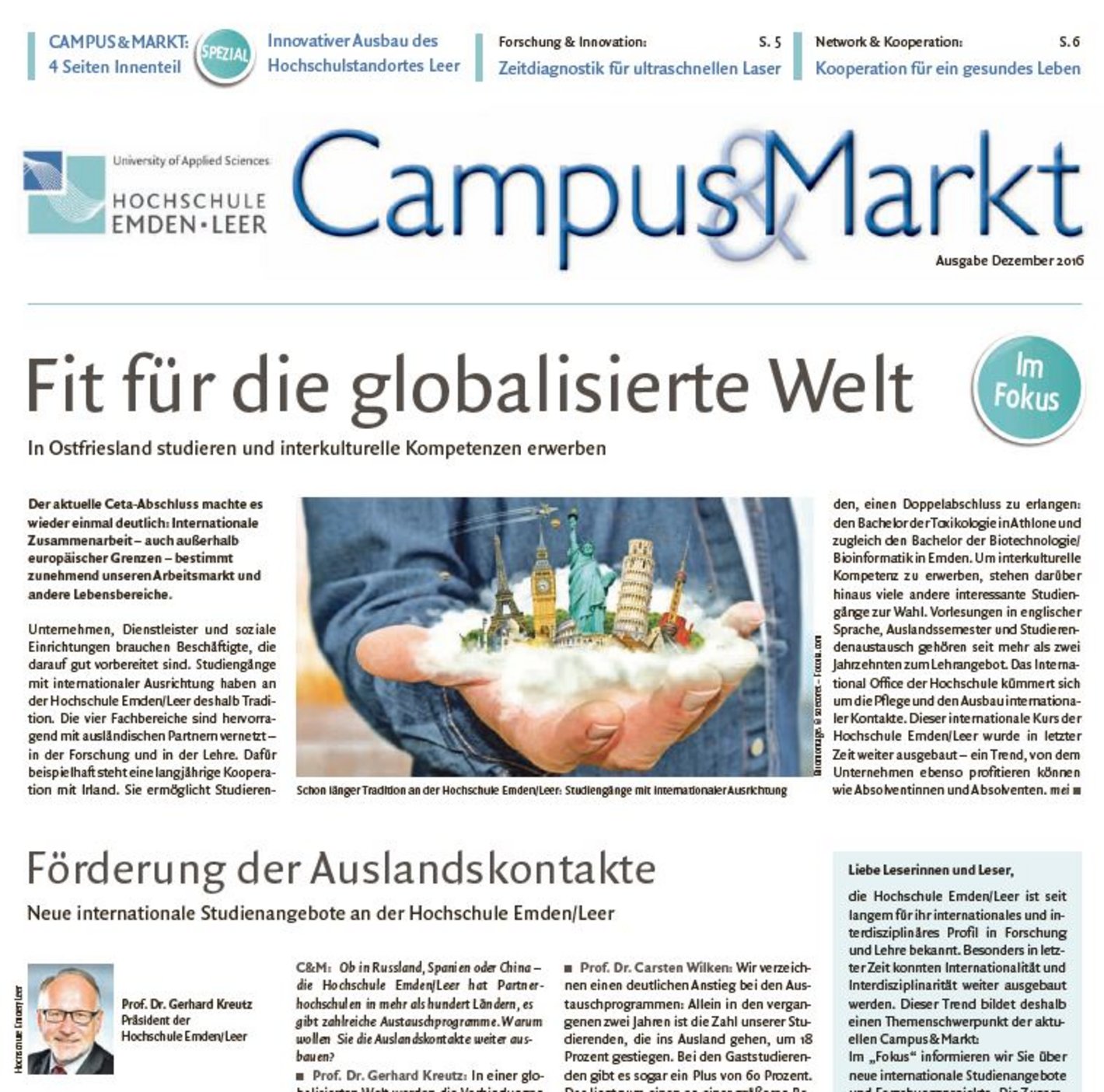 Ausgabe Dezember 2016, Campus & Markt